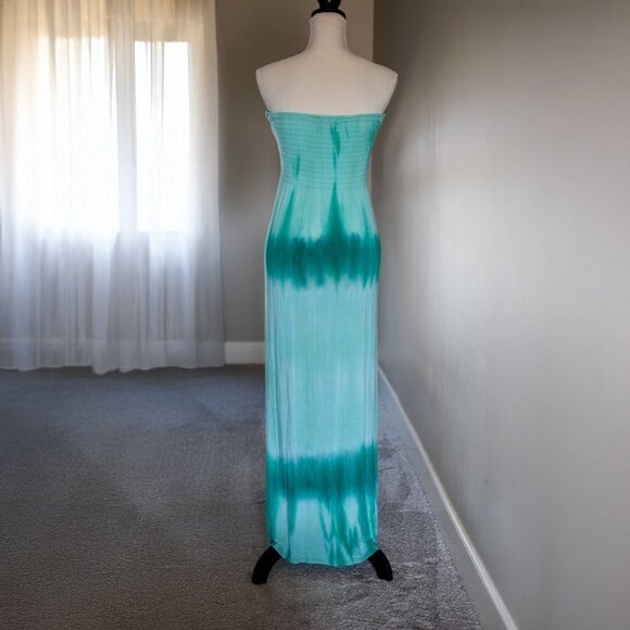 Rare Blue Tie Dye Strapless/Halter Maxi Dress - Picture 4 of 8